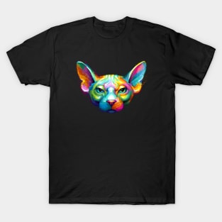 Sphynx Cat Colorful Portrait T-Shirt